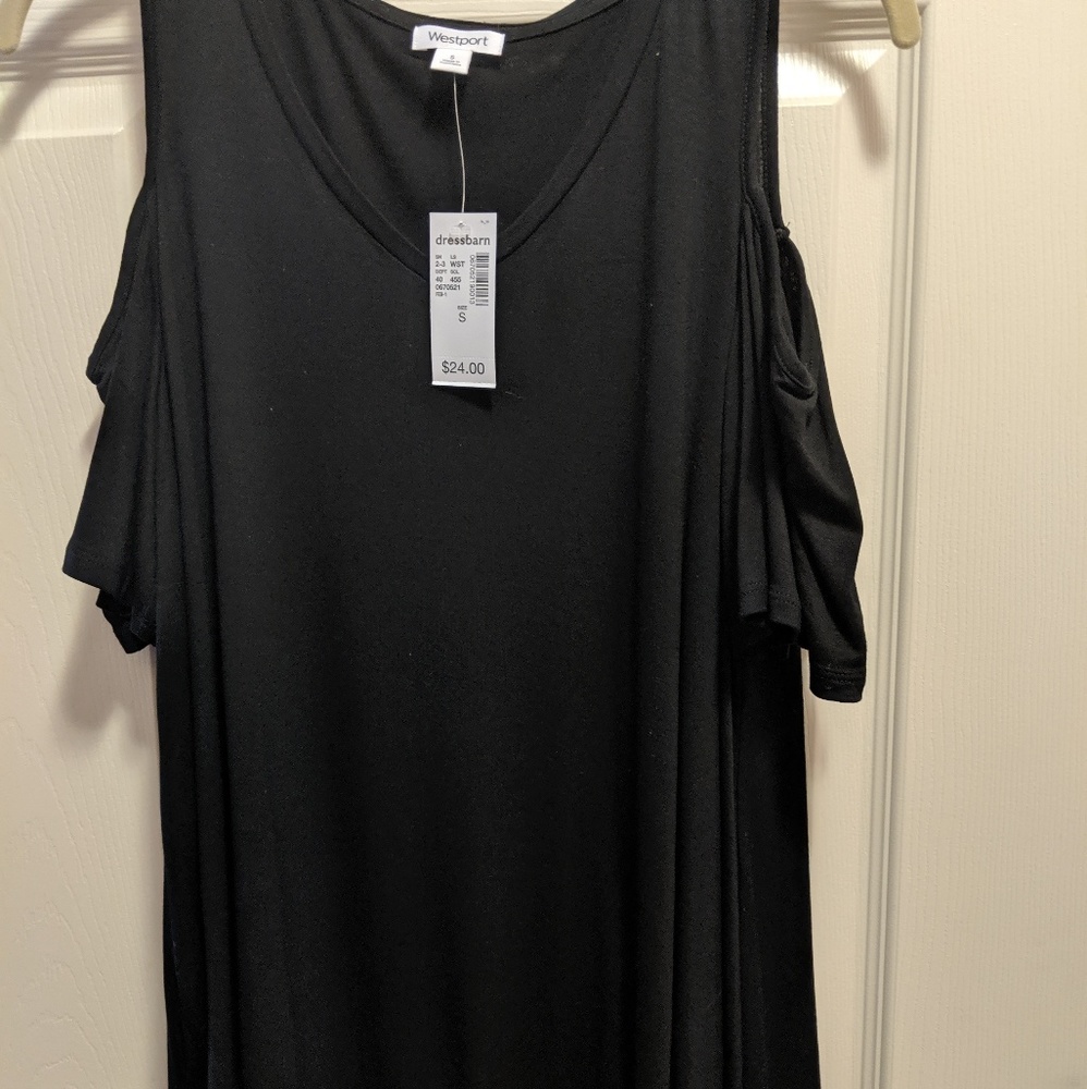 Black Cold Shoulder Top